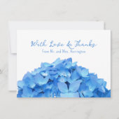 Blue Hydrangea Flower Love n Bedankt Bericht Kaart (Voorkant)