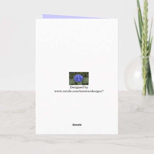 Blue Hydrangea Flower Moederdag Kaart (Achterkant)