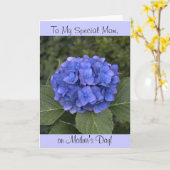 Blue Hydrangea Flower Moederdag Kaart (Gele Bloem)