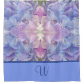 Blue Hydrangea Flower Monogrammable Shower Curtain Douchegordijn (Voorkant)