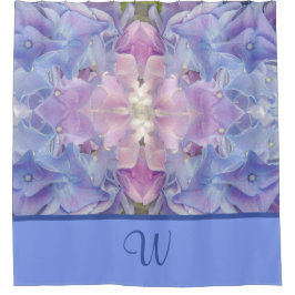 Blue Hydrangea Flower Monogrammable Shower Curtain Douchegordijn