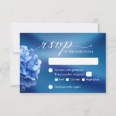 Blue Hydrangea Flower Navy Blue Wedding RSVP (Voorkant)