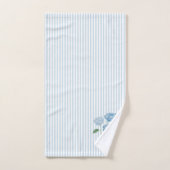 Blue Hydrangea Flower Painting Blue Stripe Bad Handdoek (Handdoek)