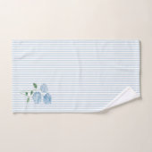 Blue Hydrangea Flower Painting Blue Stripe Bad Handdoek (Handdoek)