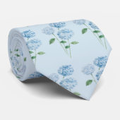 Blue Hydrangea Flower Painting Pattern Stropdas (Opgerold)