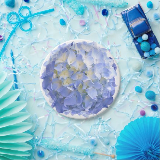 Blue Hydrangea Flower Paper Party Wedding Borden Papieren Bordje (Feest)