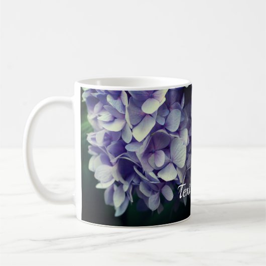 Blue Hydrangea Flower Personalized Koffiemok (Links)