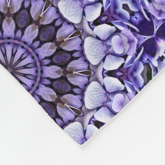 Blue Hydrangea Flower Petals Abstract kunstpatroon Fleece Deken (Hoek)