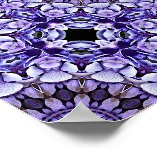 Blue Hydrangea Flower Petals Abstract kunstpatroon Poster (Hoek)