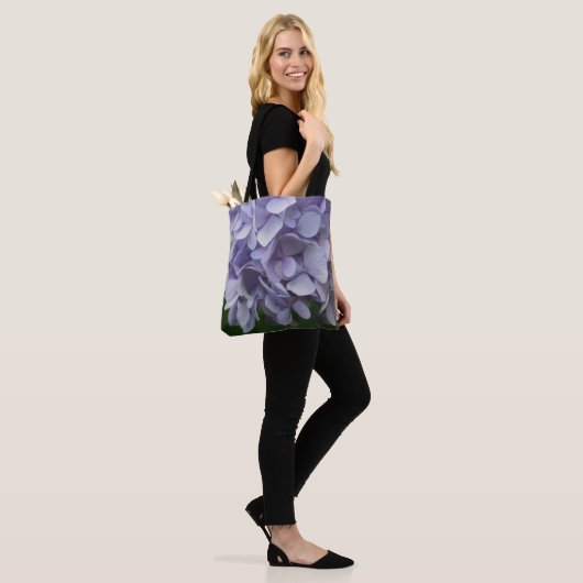 Blue Hydrangea Flower Petals Tote Bag (Op model)