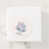 Blue Hydrangea Flower Pumpkin Herfst Baby shower Bedankjes Labels (In situ)