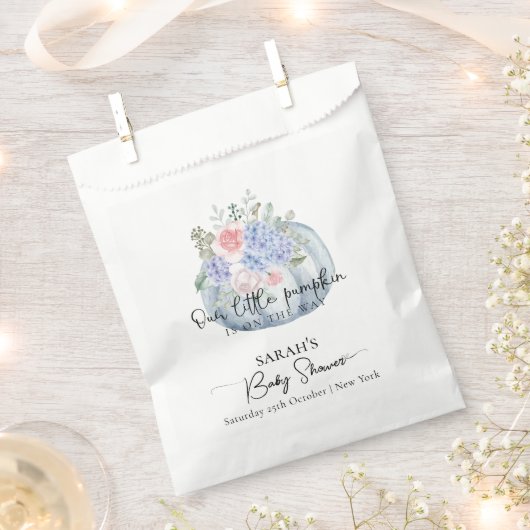 Blue Hydrangea Flower Pumpkin Herfst Baby shower Bedankzakje (Geknipt)