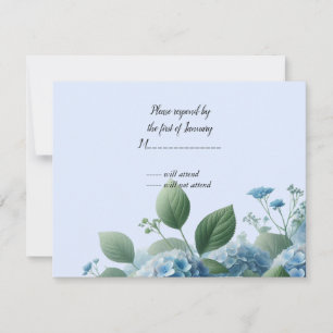 Blue Hydrangea Flower Reply Kaart