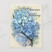 Blue Hydrangea Flower Summer Wedding Save the Date Aankondigingskaart (Voorkant)