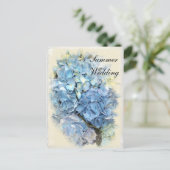 Blue Hydrangea Flower Summer Wedding Save the Date Aankondigingskaart (Staand voorkant)