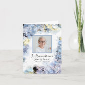 Blue Hydrangea Flower Waterverf Begrafenissympathi Bedankkaart (Voorkant)