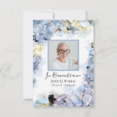 Blue Hydrangea Flower Waterverf Begrafenissympathi Bedankkaart (Voorkant)