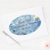 Blue Hydrangea Flower Weddenschap Ovale Sticker (Envelop)