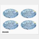 Blue Hydrangea Flower Weddenschap Ovale Sticker (Vel)