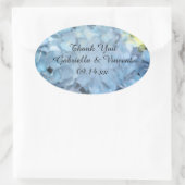 Blue Hydrangea Flower Weddenschap Ovale Sticker (Tas)
