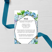 Blue Hydrangea Flower Wedding Informatiekaartje