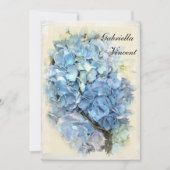 Blue Hydrangea Flower Wedding Kaart (Voorkant)