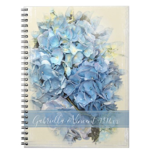 Blue Hydrangea Flower Wedding Notitieboek (Voorkant)