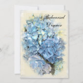 Blue Hydrangea Flower Wedding Rehearsal Dinner Kaart (Voorkant)