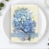 Blue Hydrangea Flower Wedding Rehearsal Dinner Kaart