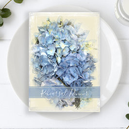 Blue Hydrangea Flower Wedding Rehearsal Dinner Kaart