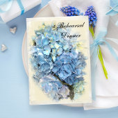 Blue Hydrangea Flower Wedding Rehearsal Dinner Kaart