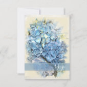 Blue Hydrangea Flower Wedding RSVP (Voorkant)