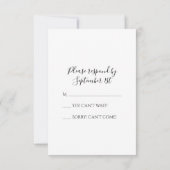 Blue Hydrangea Flower Wedding RSVP (Achterkant)