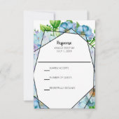 Blue Hydrangea Flower Wedding RSVP Kaartje (Voorkant)