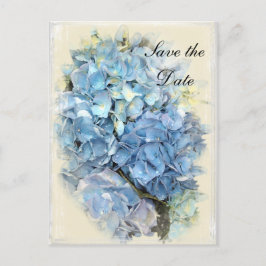 Blue Hydrangea Flower Wedding Save the Date Aankondigingskaart