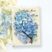 Blue Hydrangea Flower Wedding Save the Date Kaart