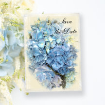 Blue Hydrangea Flower Wedding Save the Date