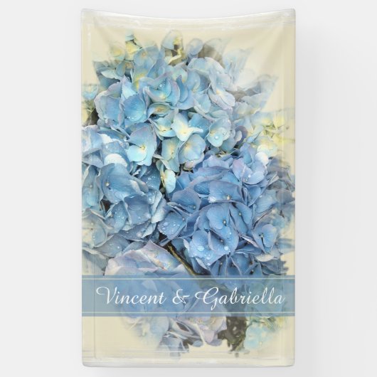 Blue Hydrangea Flower Wedding Spandoek (Verticaal)
