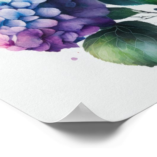 Blue Hydrangea Flowers Art Print Poster (Hoek)