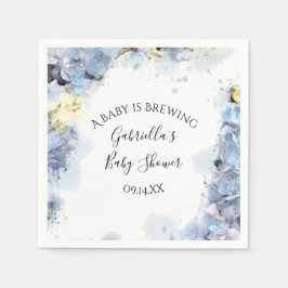 Blue Hydrangea Flowers Baby is Brewer Shower Servet