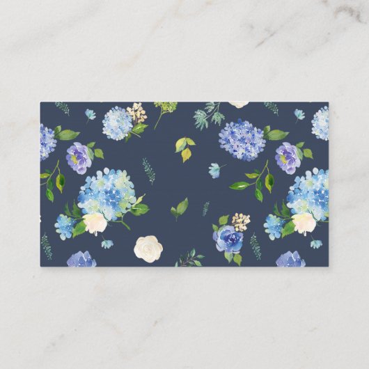 Blue Hydrangea Flowers Baby shower Book Request Informatiekaartje (Achterkant)