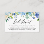 Blue Hydrangea Flowers Baby shower Book Request Informatiekaartje (Voorkant)