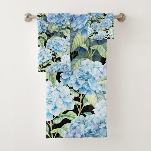 Blue Hydrangea Flowers Bad Handdoek (Insitu)