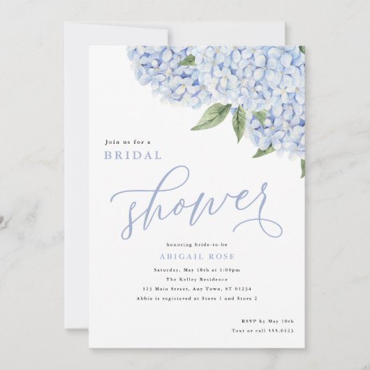 Blue Hydrangea Flowers Big Bloom Vrijgezellenfeest Kaart (Voorkant)