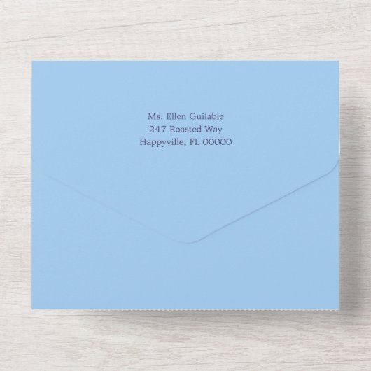 Blue Hydrangea Flowers Birthday Party All In One Uitnodiging (Achterkant)