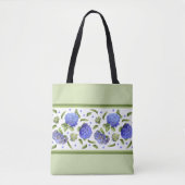 Blue Hydrangea Flowers Botanisch Patroon Tote Bag (Voorkant)