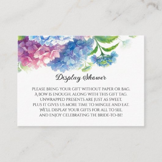 Blue Hydrangea Flowers Botanisch Vrijgezellenfeest Informatiekaartje (Voorkant)