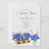 Blue Hydrangea Flowers  Box Vrijgezellenfeest Kaart (Voorkant)