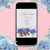 Blue Hydrangea Flowers  Box Vrijgezellenfeest Kaart