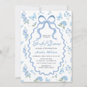 Blue Hydrangea Flowers Bridal Shower Invitation Kaart (Voorkant)